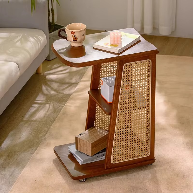 Coffee Or Tea Please - Mesa Auxiliar de Madera Maciza de