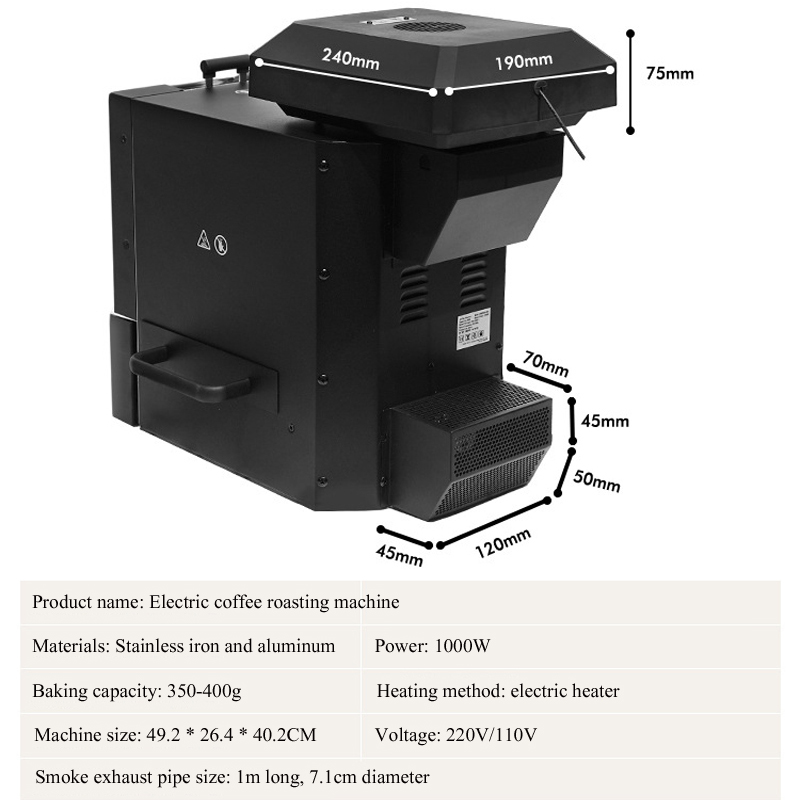 Tostador de café de 500g, 3 pr - Coffee & Tea Maker Machine reseña y precio