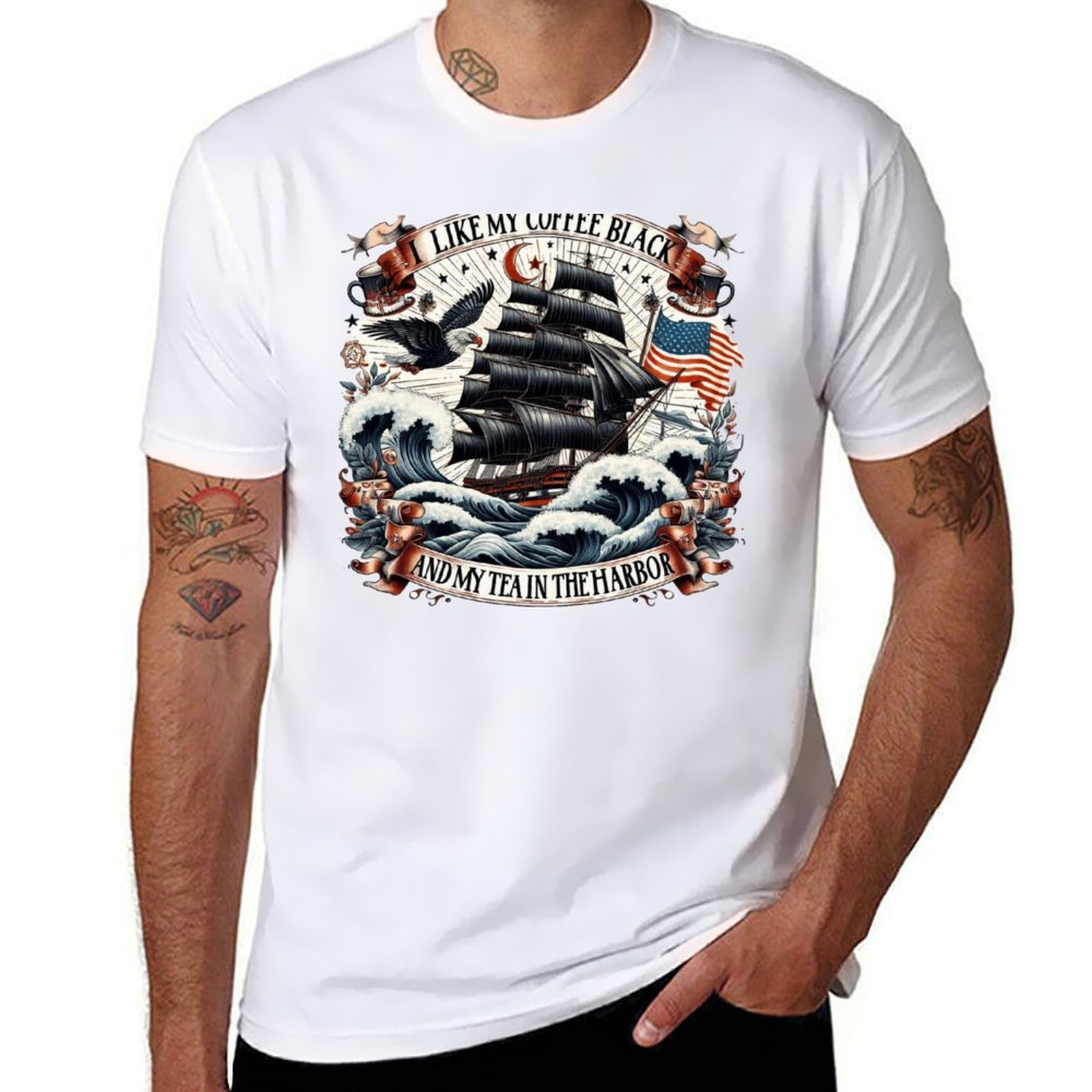 Camiseta de algodón de manga c - Coffee Tea Quotes Short reseña y precio
